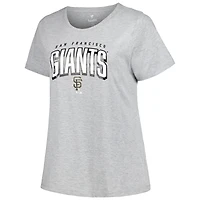 T-shirt taille plus Profile des Giants de San Francisco noir/gris chiné pour femme