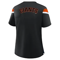 Profil du t-shirt à lacets noir des Giants de San Francisco pour femmes