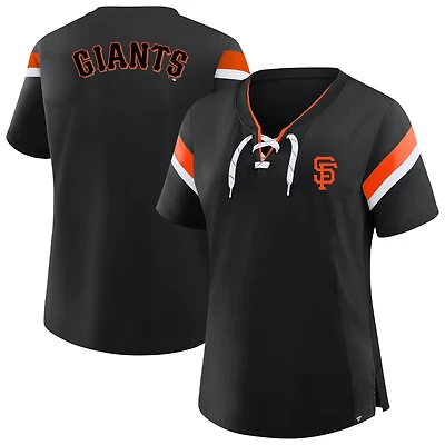 Women's Profile Black San Francisco Giants Lace-Up T-Shirt