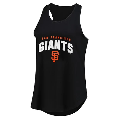Women's Profile Black San Francisco Giants Plus Wordmark Racerback Scoop Neck Tank Top