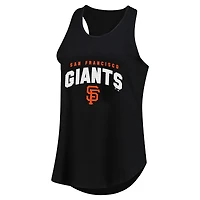Women's Profile Black San Francisco Giants Plus Wordmark Racerback Scoop Neck Tank Top