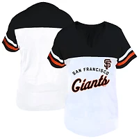 Women's Profile White/Black San Francisco Giants Plus Two-Stripe V-Neck T-Shirt