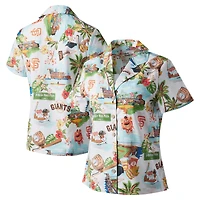 Chemise boutonnée panoramique Reyn Spooner pour femmes, blanche, San Francisco Giants