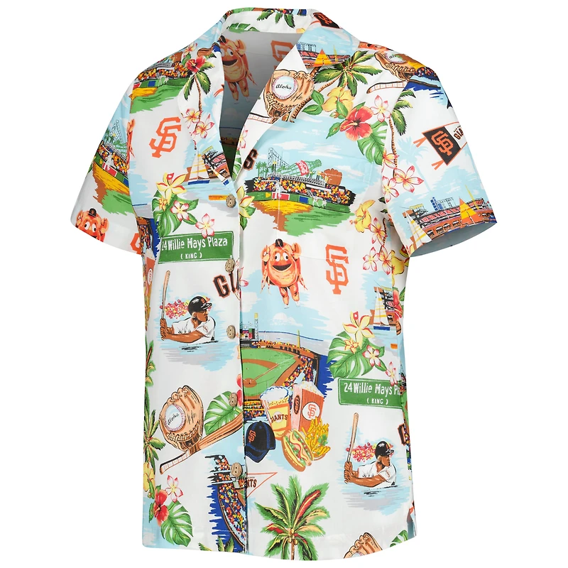 Chemise boutonnée Reyn Spooner pour femme, blanc, San Francisco Giants Scenic Camp