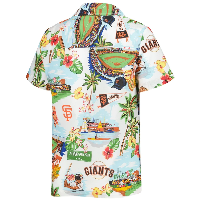 Chemise boutonnée Reyn Spooner pour femme, blanc, San Francisco Giants Scenic Camp
