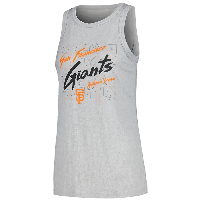 Women's Soft as a Grape Gray San Francisco Giants Gauze High Neck Tank Top
