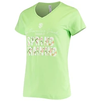 T-shirt a col en V fleuri et inscription « Soft as Grape Green » pour femme, avec les Giants de San Francisco.
