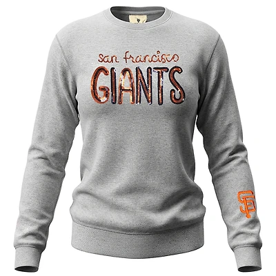 Sweat-shirt en polaire à sequins Nantucket gris chiné doux comme du raisin pour femme, des Giants de San Francisco