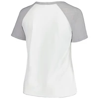 T-shirt raglan de baseball taille plus pour femmes, doux comme un raisin, San Francisco Giants, blanc