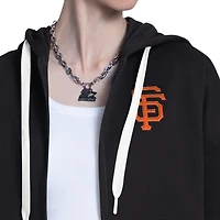 Women's Starter Black/Heather Gray San Francisco Giants Wishbone Full-Zip Hoodie