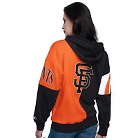 Sweat à capuche zippé intégral pour femme Starter noir/orange San Francisco Giants Curve Ball