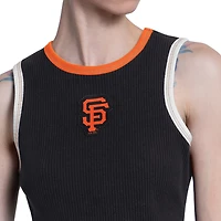 Débardeur court noir Starter pour femme, San Francisco Giants Cooperstown Play the Ball