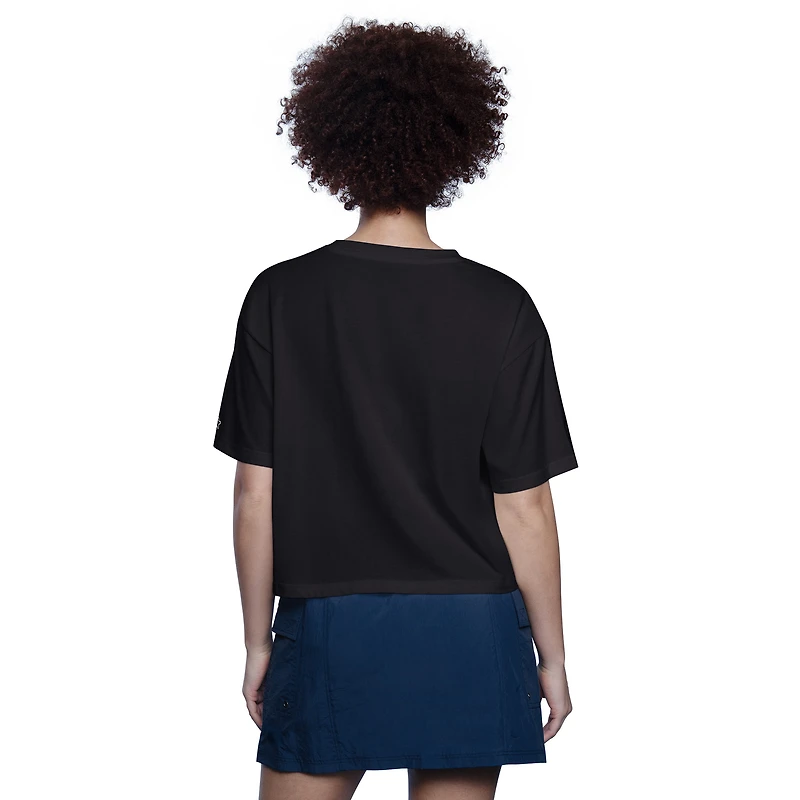 Women's Starter Black San Francisco Giants Play the Ball Boxy Cropped T-Shirt