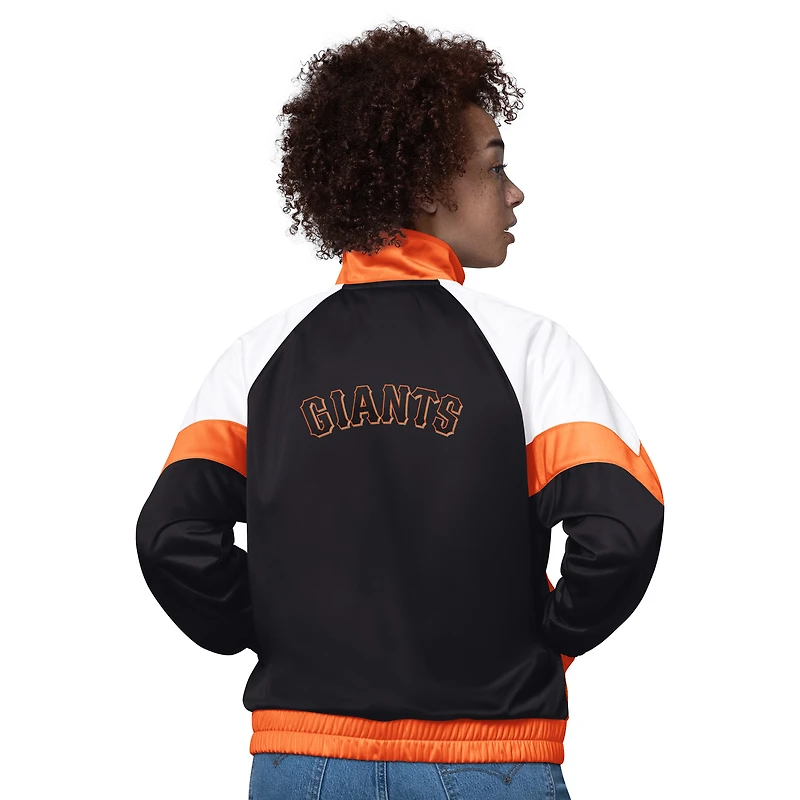 Women's Starter  White/Orange San Francisco Giants Teamwork Raglan Full-Zip Track Jacket