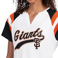 Women's Starter  White San Francisco Giants Game On Notch Neck Raglan T-Shirt