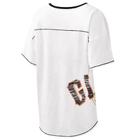 T-shirt blanc à encolure en V pour femme Starter Giants de San Francisco