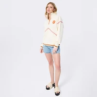 Pull à col zippé Terez crème pour femme, motif baseball des Giants de San Francisco