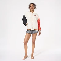 Women's Terez Cream San Francisco Giants Colorblock Bomber Full-Zip Jacket