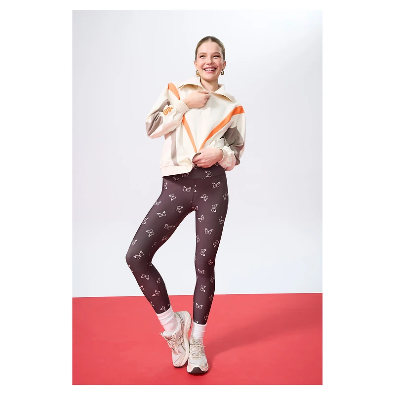 Pull Terez crème à motif chevrons Ripstop des Giants de San Francisco pour femme, avec fermeture éclair quart tour