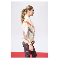 Pull Terez crème à motif chevrons Ripstop des Giants de San Francisco pour femme, avec fermeture éclair quart tour