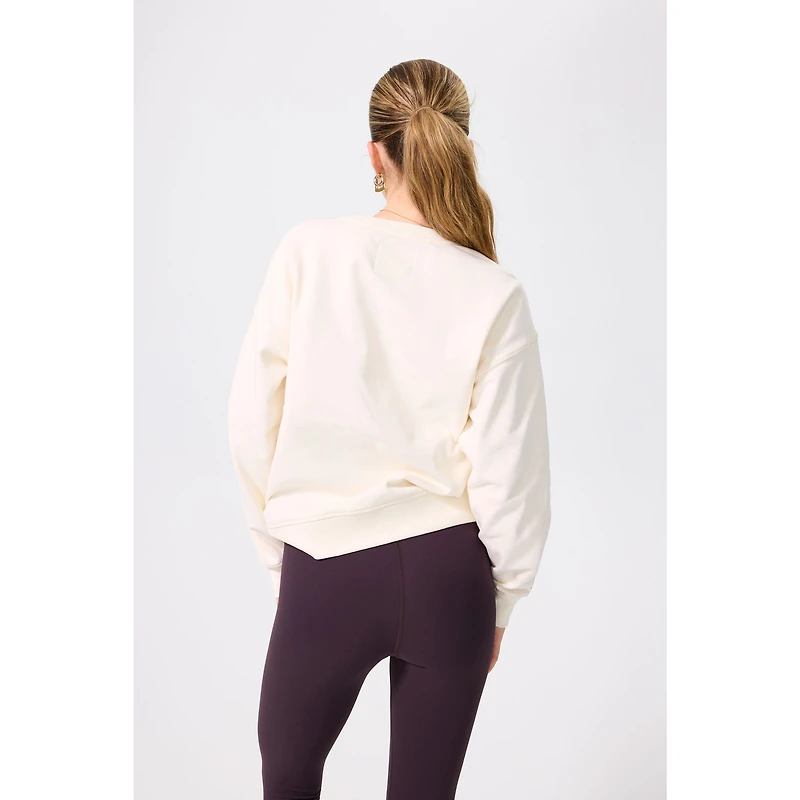 Women's Terez Cream San Francisco Giants Technicolor Oversized Pullover Sweatshirt