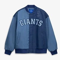 Women's Terez  Denim San Francisco Giants Blocked Full-Zip Bomber Jacket