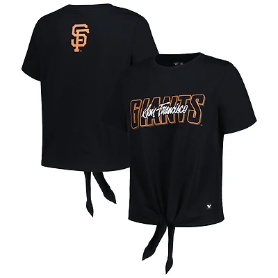 Women's The Wild Collective Black San Francisco Giants Twist Front T-Shirt
