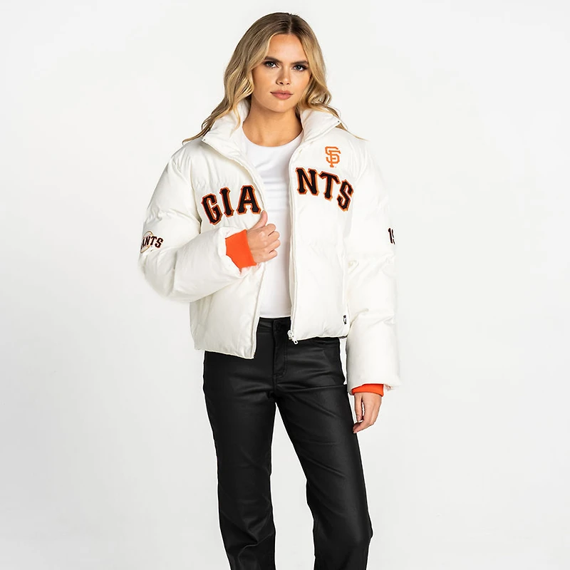 Doudoune zippée crème pour femme The Wild Collective, modèle San Francisco Giants