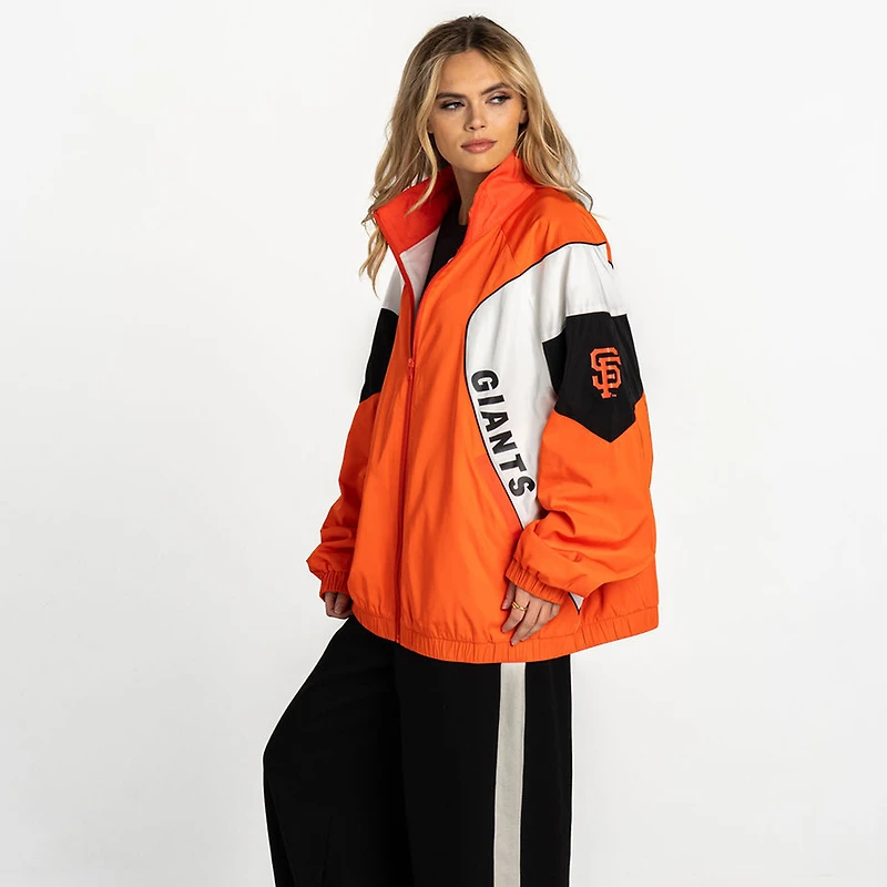 Veste de survêtement zippée intégrale orange The Wild Collective pour femme, San Francisco Giants