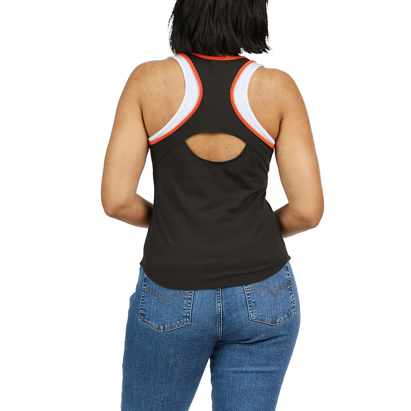 Women's WEAR by Erin Andrews Black San Francisco Giants Colorblock Racerback Tank Top