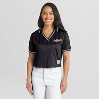 Polo court à col en V noir des Giants de San Francisco la marque WEAR by Erin Andrews pour femmes