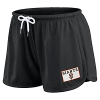 Ensemble de détente pour femme WEAR by Erin Andrews, t-shirt court à manches longues et short en jersey rugby épais noir des San Francisco Giants