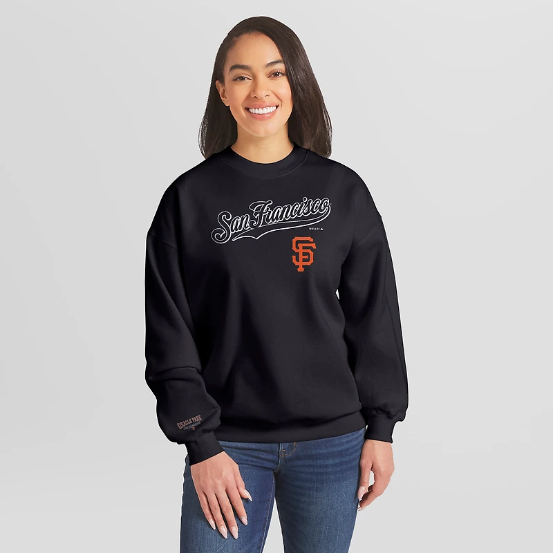 Sweat-shirt à col rond épais noir San Francisco Giants de la marque WEAR by Erin Andrews pour femmes