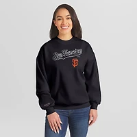 Sweat-shirt à col rond épais noir San Francisco Giants de la marque WEAR by Erin Andrews pour femmes