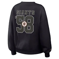 Women's WEAR by Erin Andrews Black San Francisco Giants Heavyweight Crew Neck Sweatshirt