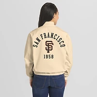 Veste bomber zippée crème des Giants de San Francisco la marque WEAR by Erin Andrews pour femmes