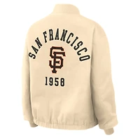 Veste bomber zippée crème des Giants de San Francisco la marque WEAR by Erin Andrews pour femmes