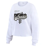 Women's WEAR by Erin Andrews White San Francisco Giants Domestic Postcard Long Sleeve T-Shirt
