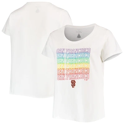 T-shirt blanc à col rond grande taille pour femme, motif fierté des Giants de San Francisco