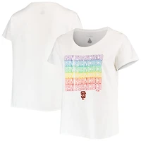 T-shirt blanc à col rond grande taille pour femme, motif fierté des Giants de San Francisco