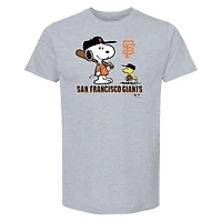 T-shirt Snoopy Peanuts des Giants de San Francisco pour enfants, gris chiné