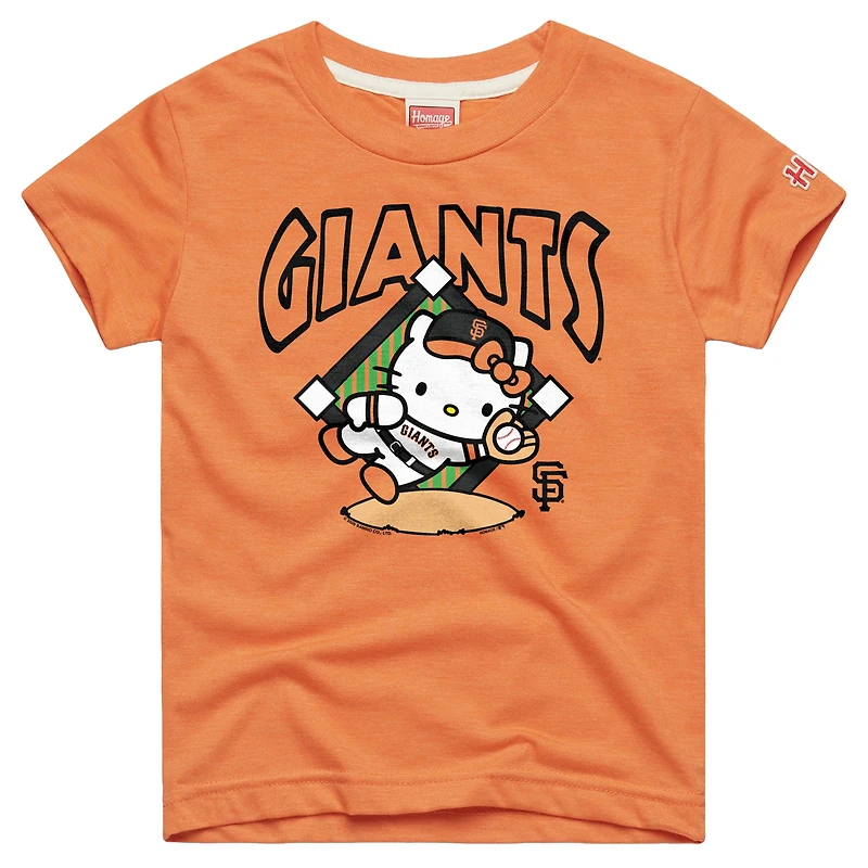 T-shirt jeune Hommage Orange San Francisco Giants Hello Kitty x MLB Tri-Blend