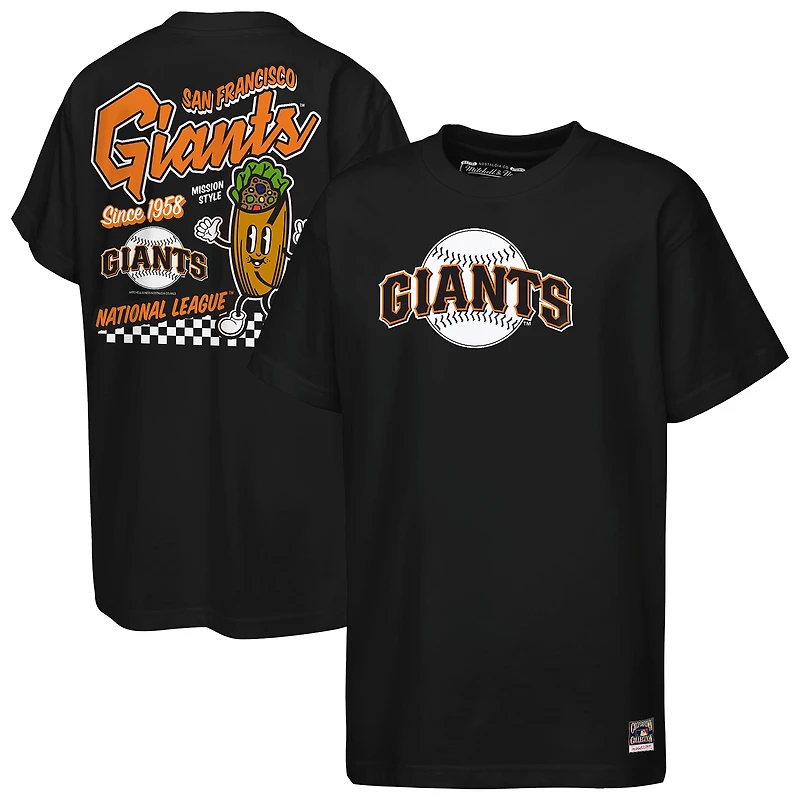 T-shirt Mitchell & Ness noir pour jeunes, San Francisco Giants, Cooperstown Concession