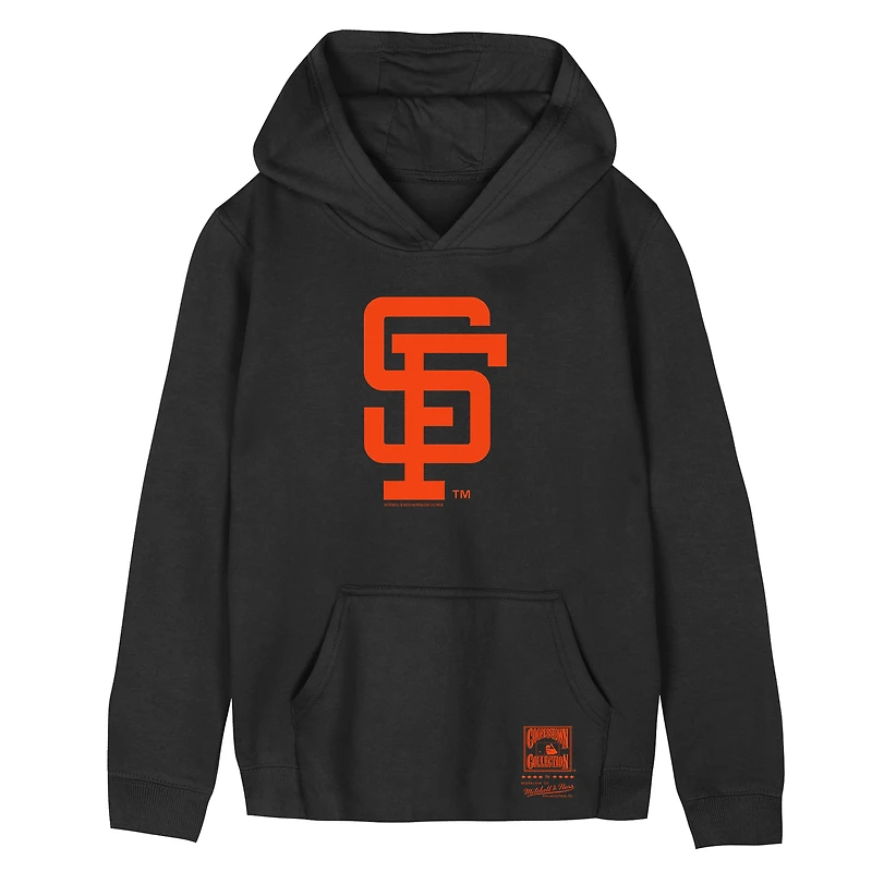Sweat à capuche rétro noir Mitchell & Ness pour jeunes, avec logo des Giants de San Francisco