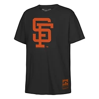 Youth Mitchell & Ness  Black San Francisco Giants Retro Logo T-Shirt