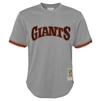 Maillot d'entraînement au bâton en maille pour jeunes Mitchell & Ness Will Clark Grey San Francisco Giants Cooperstown Collection
