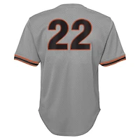 Maillot d'entraînement au bâton en maille pour jeunes Mitchell & Ness Will Clark Grey San Francisco Giants Cooperstown Collection
