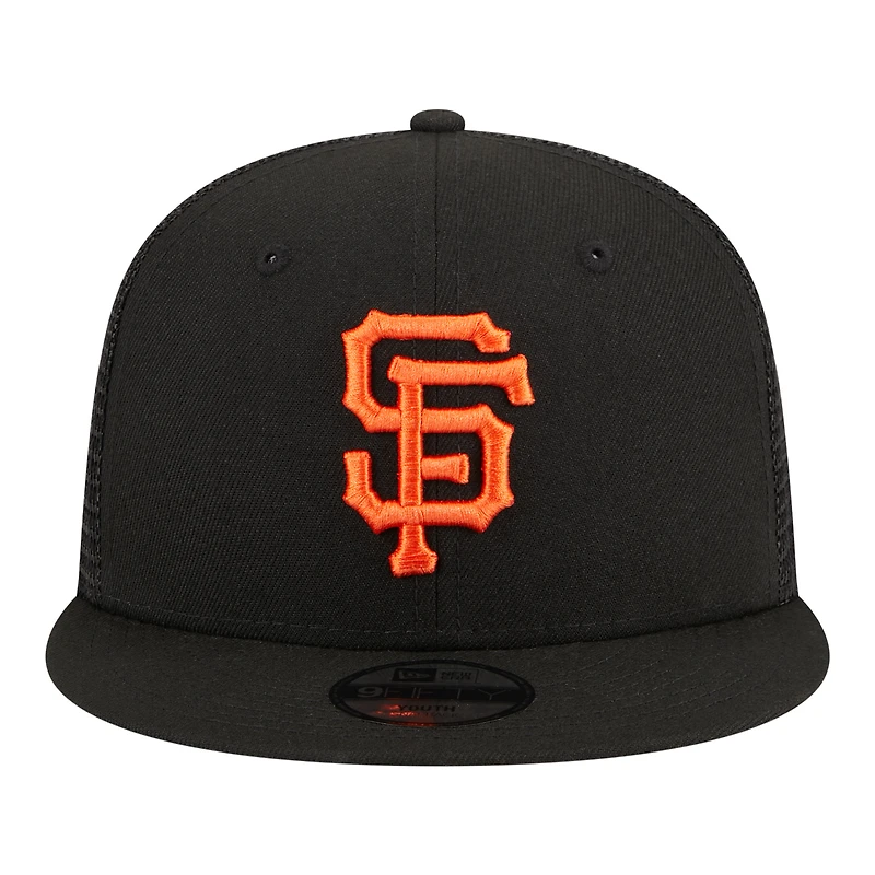 Youth New Era Black San Francisco Giants 9FIFTY Trucker Snapback Hat