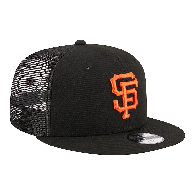 Youth New Era Black San Francisco Giants 9FIFTY Trucker Snapback Hat