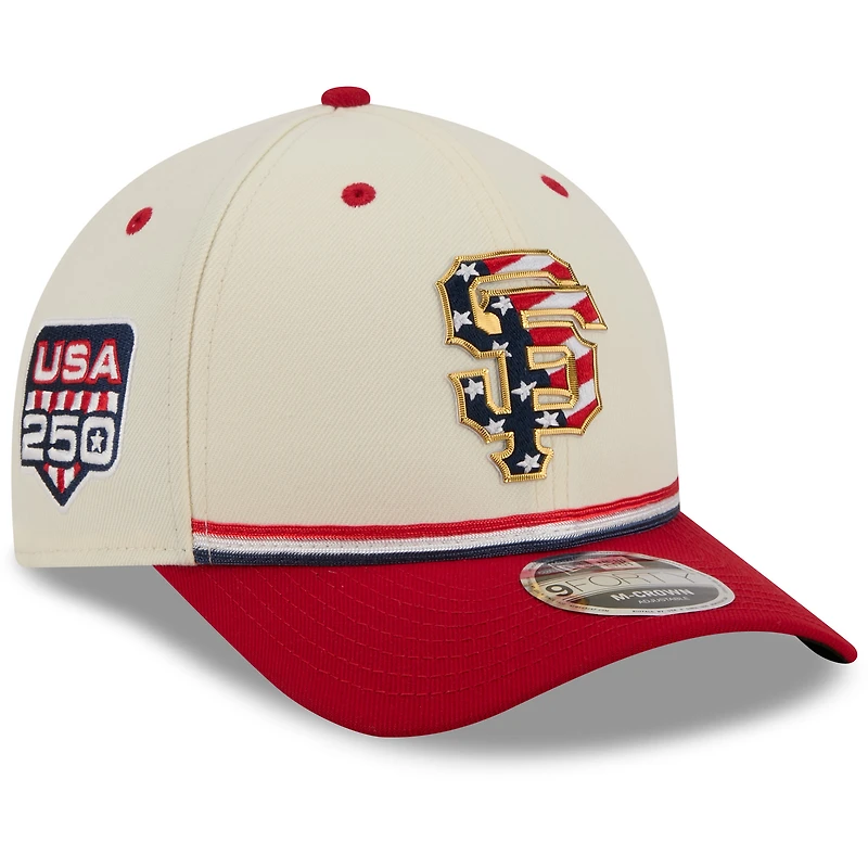 Casquette ajustable New Era crème/rouge San Francisco Giants USA 250 9FORTY M-Crown pour jeunes